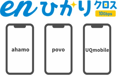 enひかりクロスは「enひかり勝手に割り」でahamo、povo、UQmobieならさらに月額割引