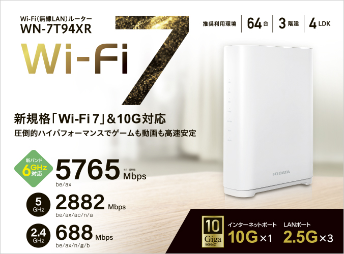 enひかりクロスの対応ルーター（IO DATA　WN-7T94XR）