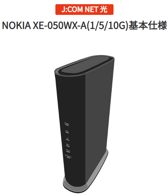 J:COM NET光10ギガの公式ルーター（NOKIA XE-050WX-A）