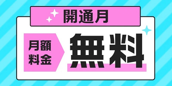 ピカラ光の開通月が初月無料