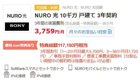 価格comのNURO光