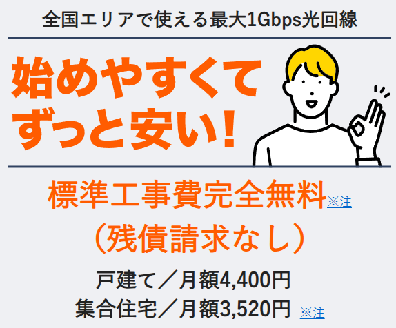 エキサイトのBB.excite光回線 ネクスト1ギガ