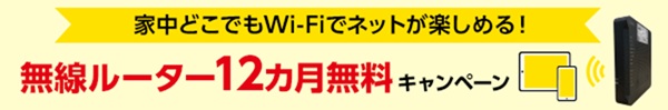 eo光の無線LANルーター機能は12ヵ月無料