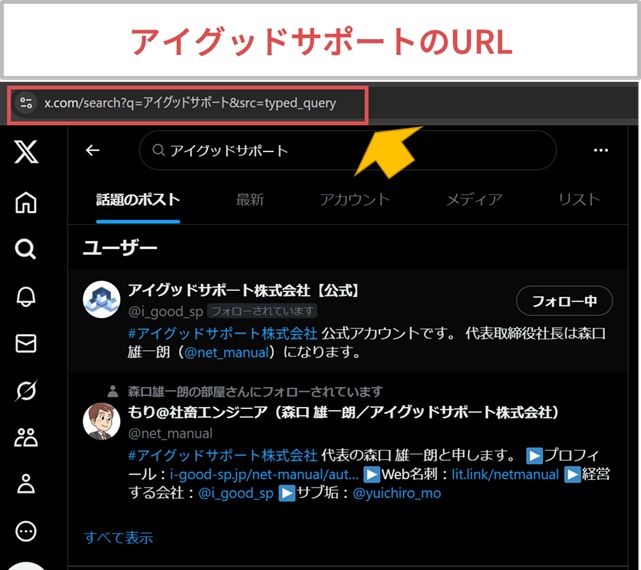 アイグッドサポートのURL