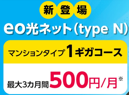 NTT回線を利用した光コラボレーション - eo光ネット(type N)