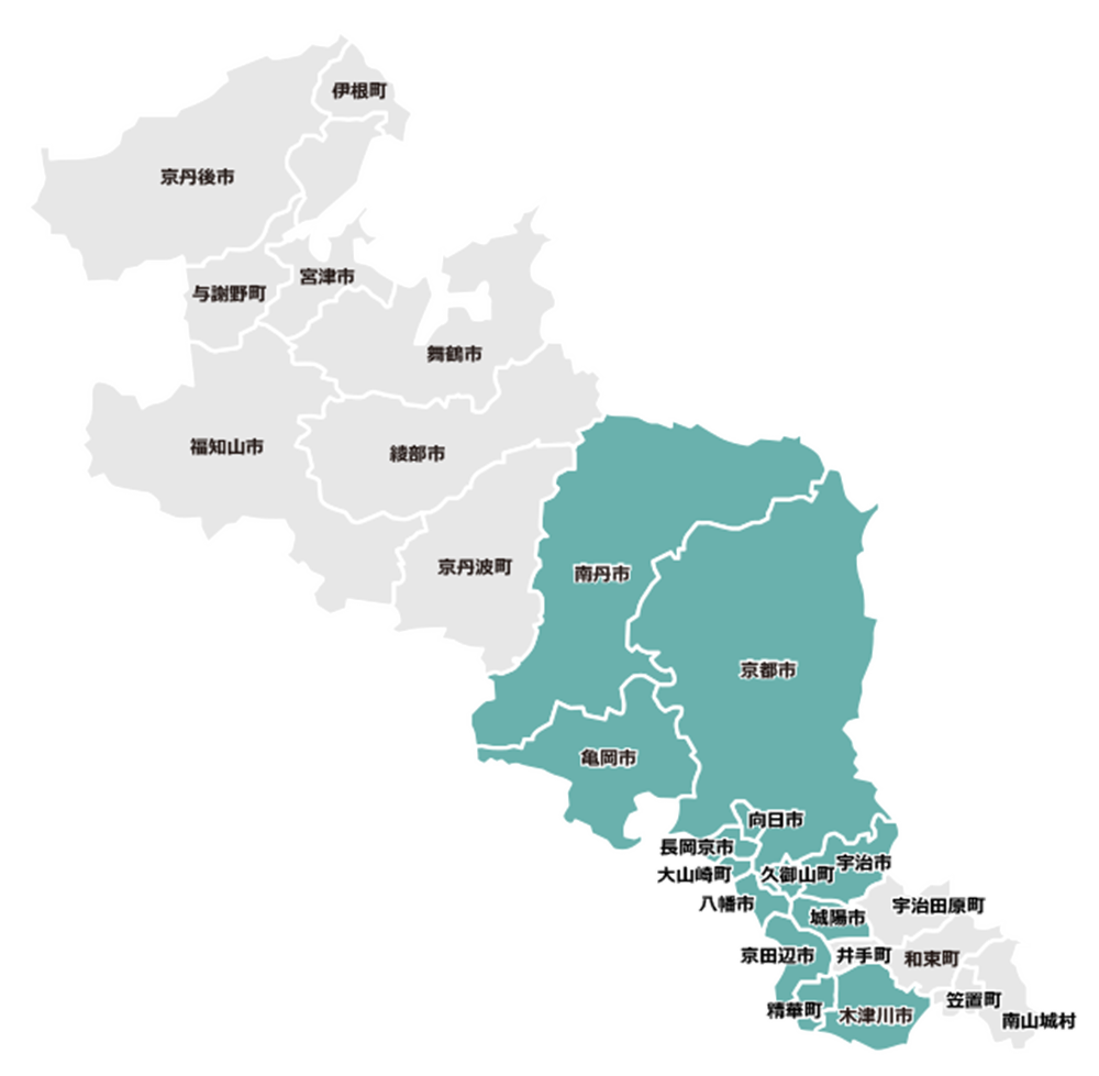 京都府のNURO光の提供エリア