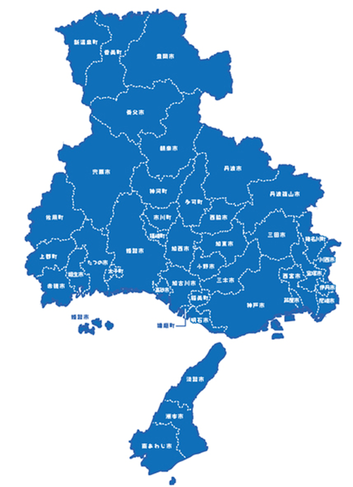 兵庫県のNURO光の提供エリア