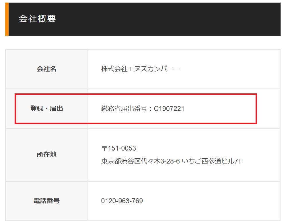 代理店届出番号の確認結果